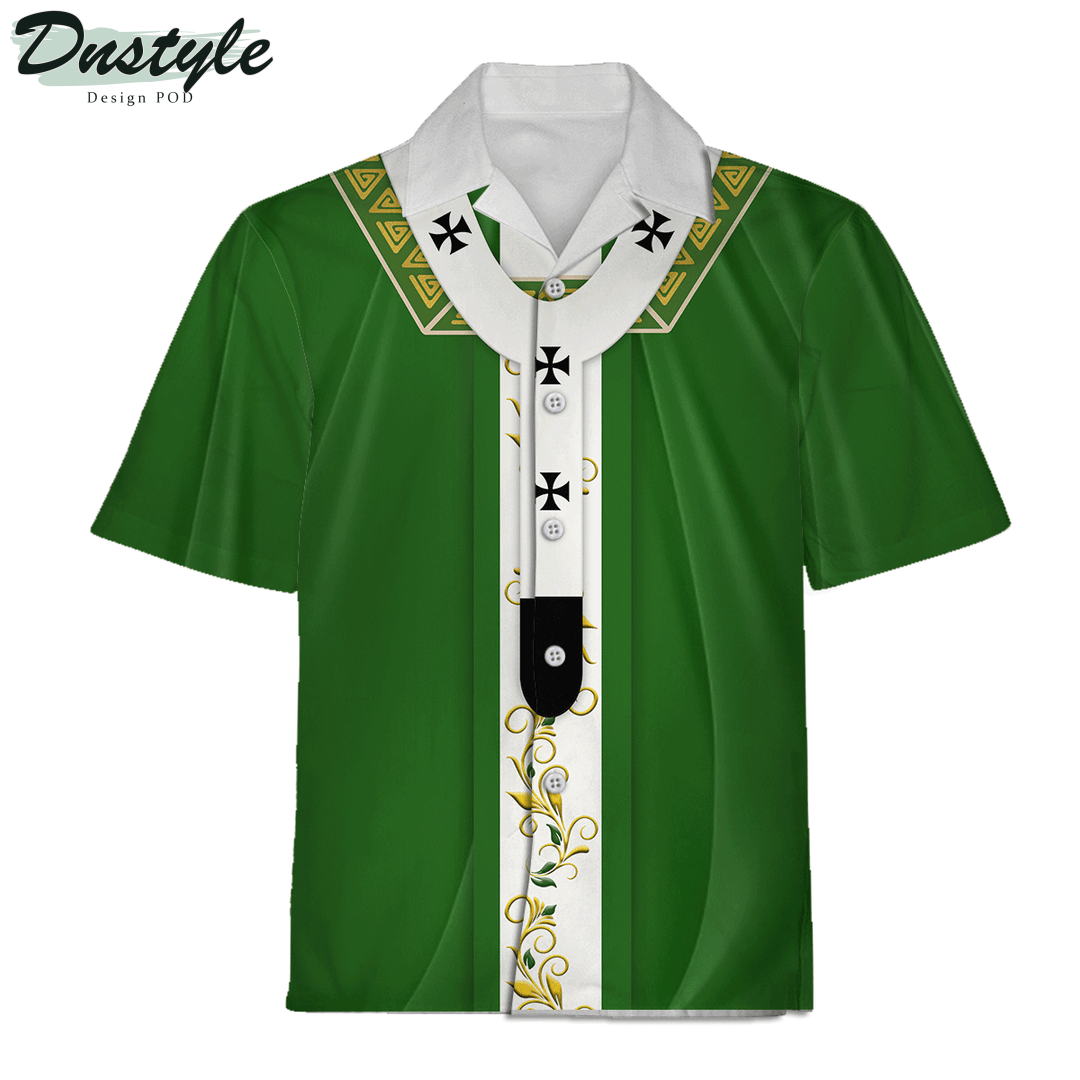 Green Liturgical Vestment Christianity Religion Hawaiian Shirt And Short