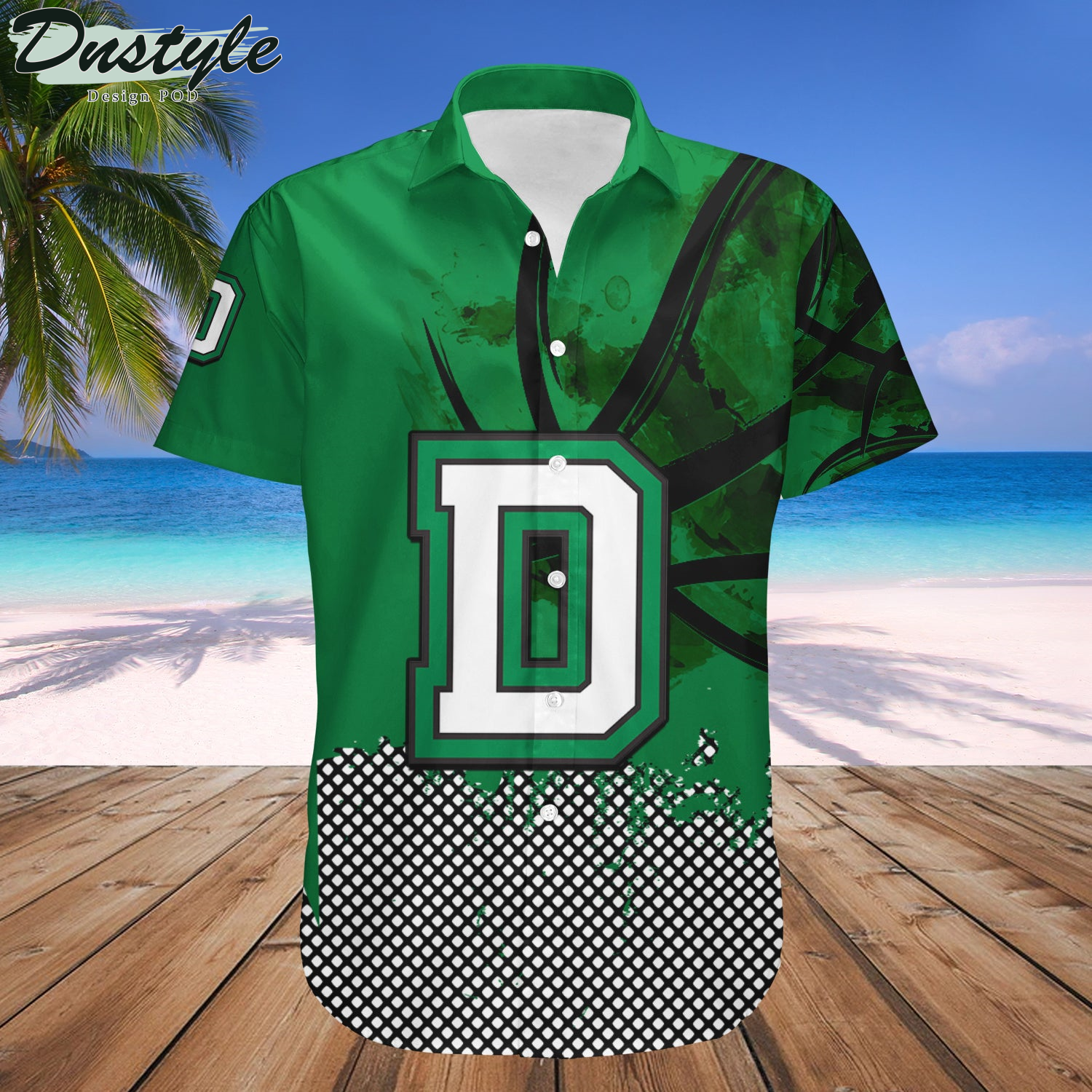 Dartmouth Big Green Basketball Net Grunge Pattern Hawaii Shirt