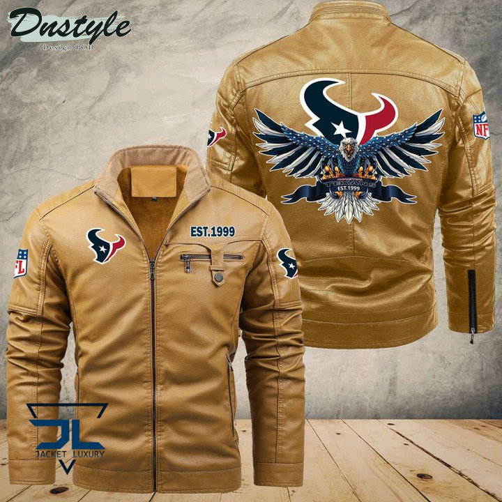 Houston Texans Eagle Fleece Leather Jacket