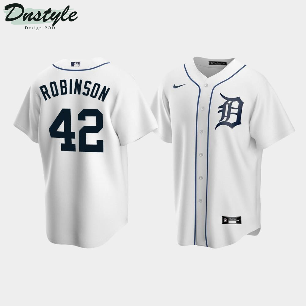 Men’s Detroit Tigers #42 Jackie Robinson White Home Jersey MLB Jersey