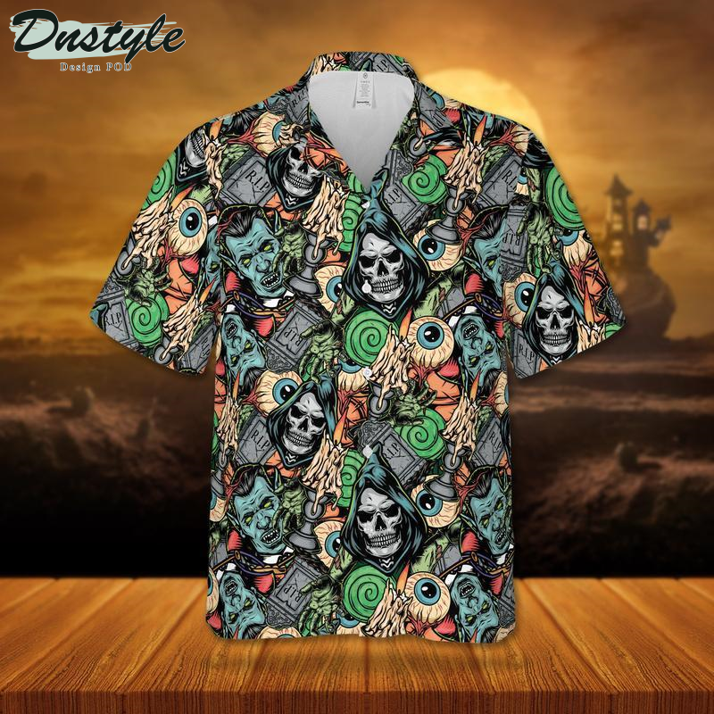 Vampires Death And Zombies Halloween Hawaiian Shirt