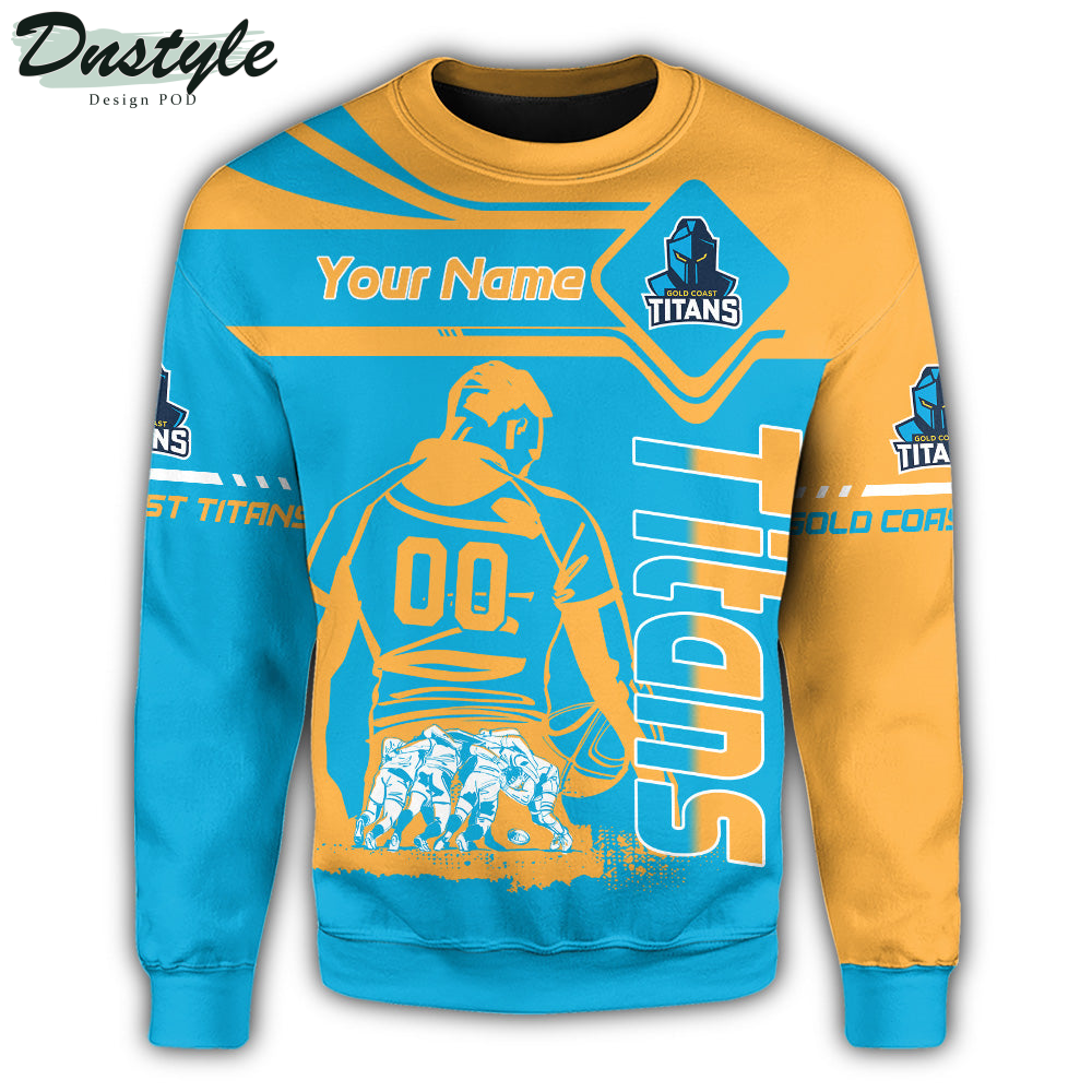 Gold Coast Titans Sweatshirt NRL Pentagon Style Personalized