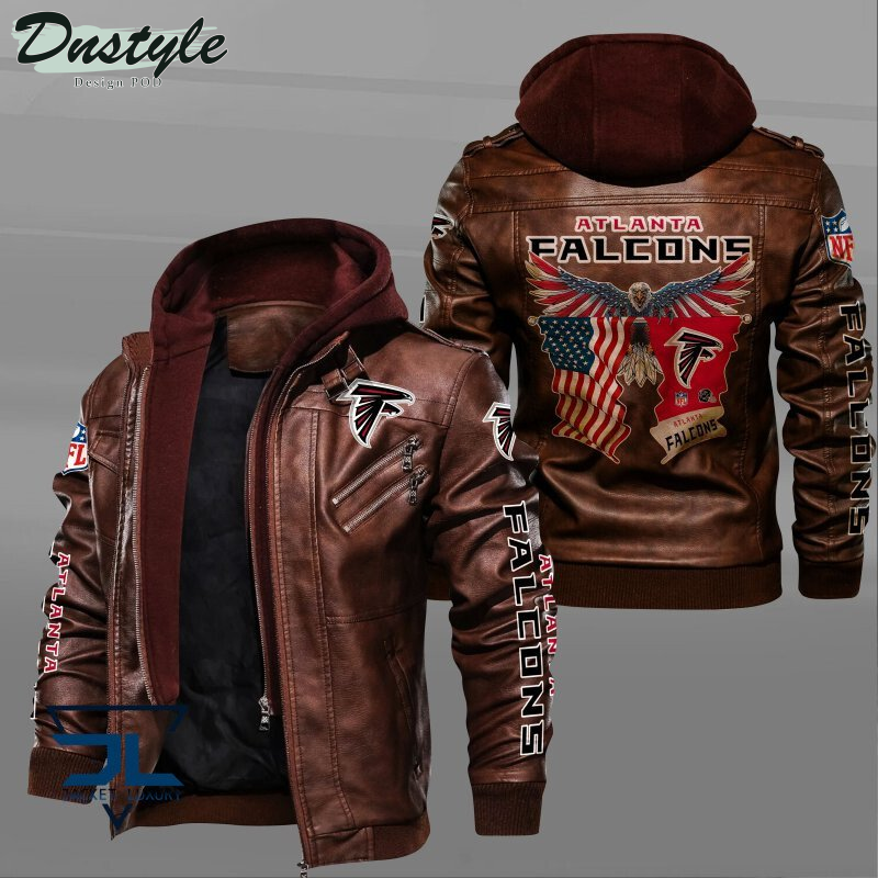 Atlanta Falcons Eagles American Flag Leather Jacket