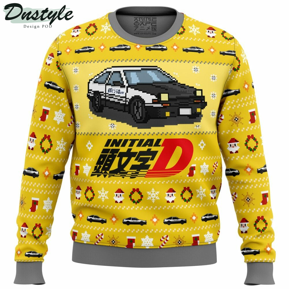 Initial D Classic Toyota Car Ugly Christmas Sweater
