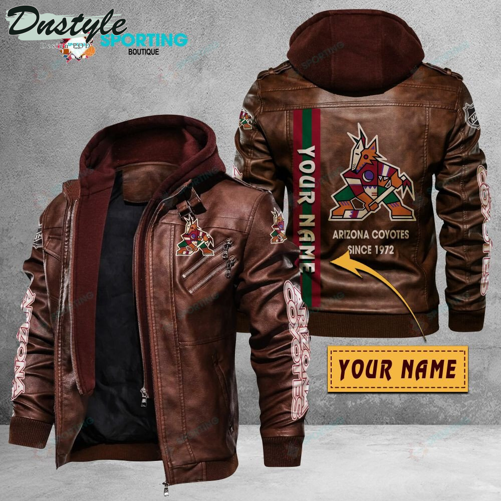 Arizona Coyotes custom name leather jacket