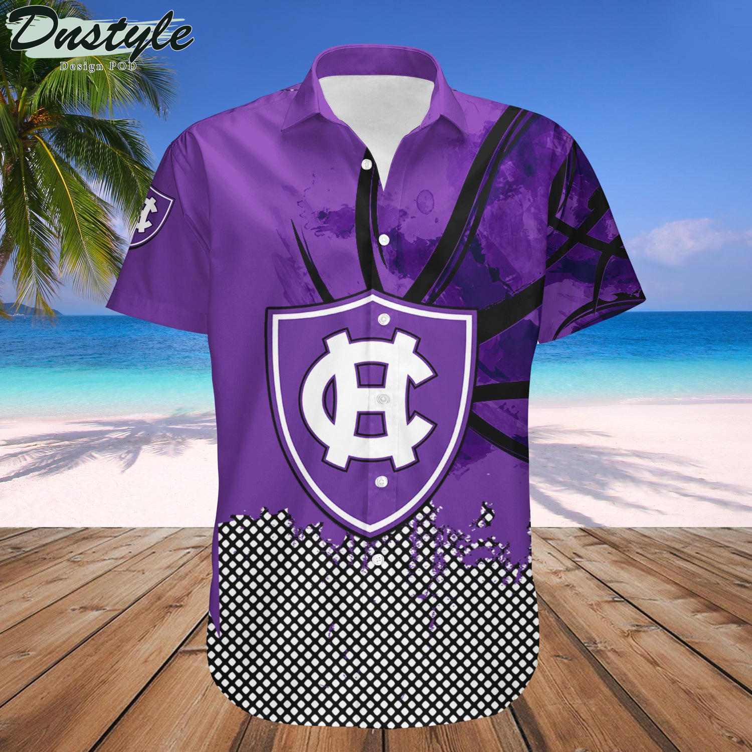 Holy Cross Crusaders Basketball Net Grunge Pattern Hawaii Shirt