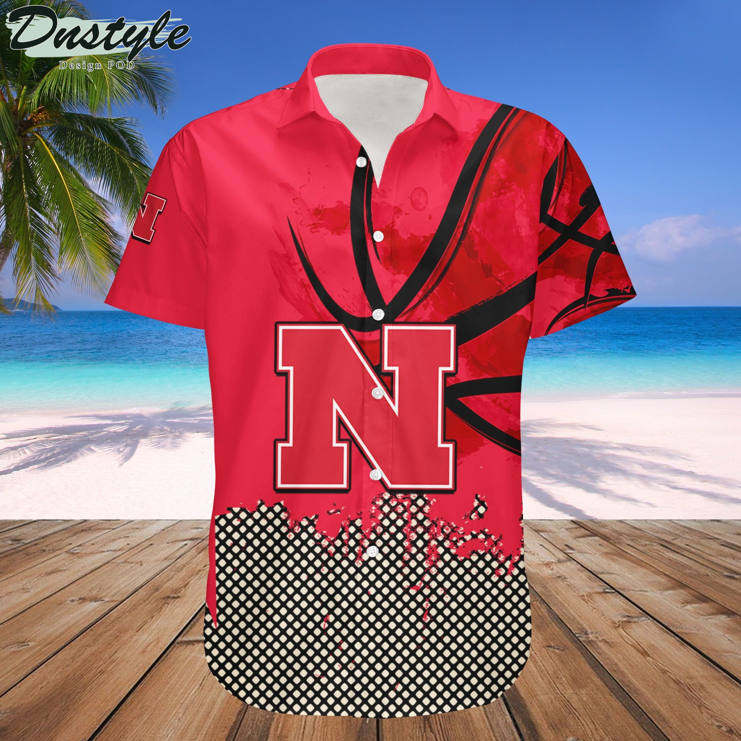 Nebraska Cornhuskers Basketball Net Grunge Pattern Hawaii Shirt