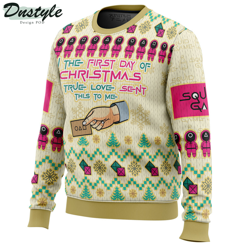 On the First Day of Christmas Squid Game Christmas Sweater