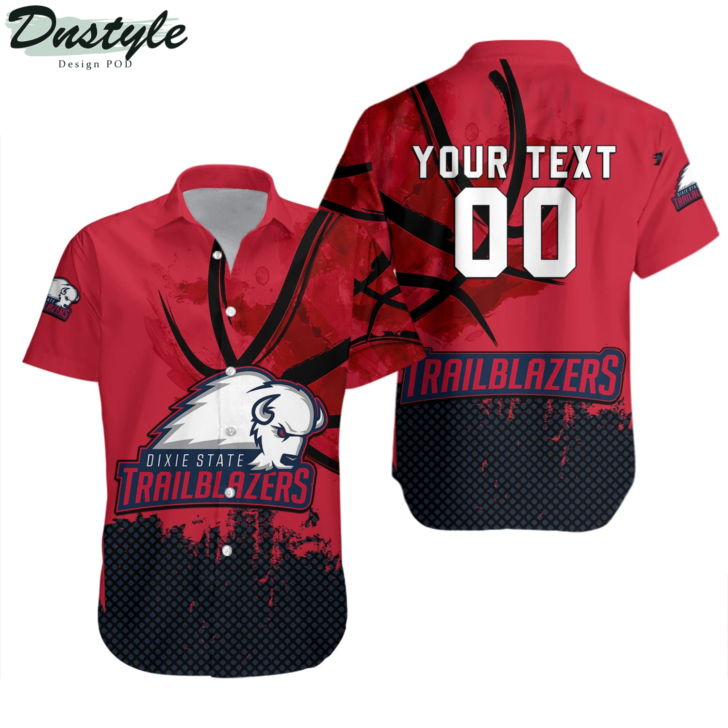 Dixie State Trailblazers Basketball Net Grunge Pattern Hawaii Shirt