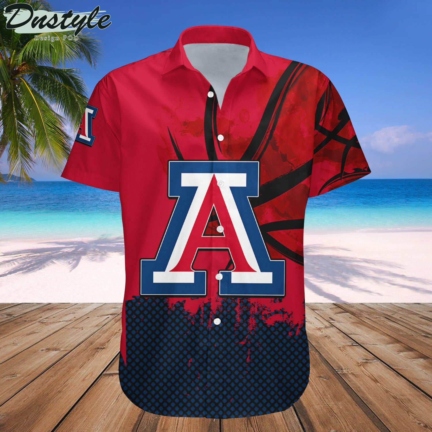 Arizona Wildcats Basketball Net Grunge Pattern Hawaii Shirt