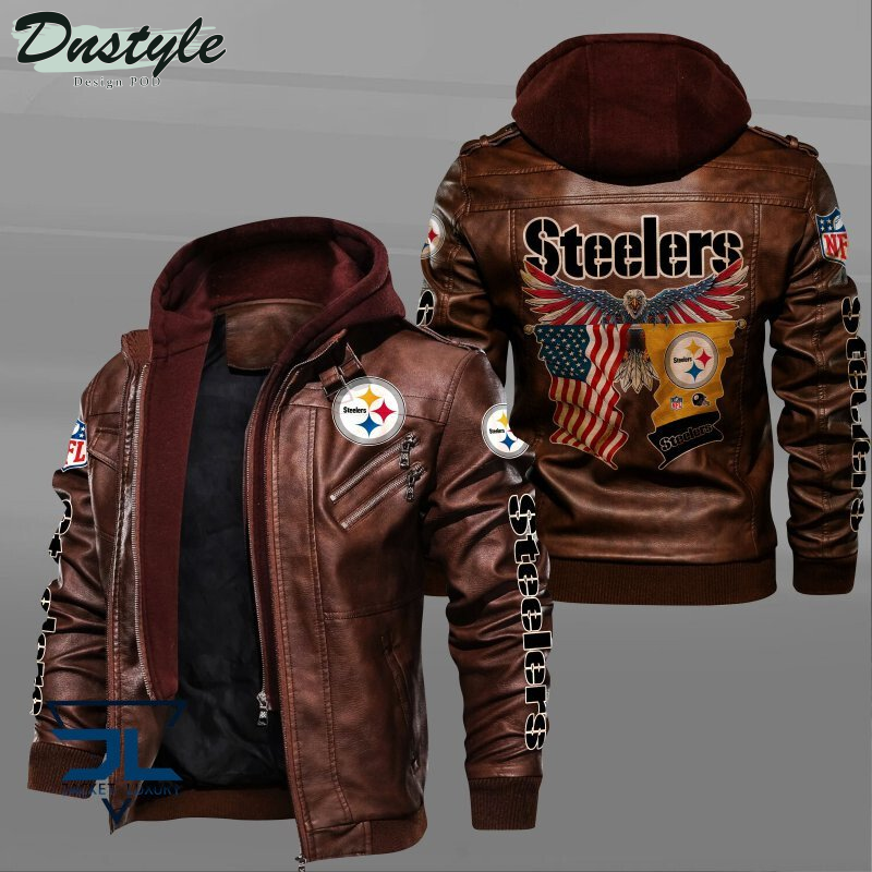 Pittsburgh Steelers Eagles American Flag Leather Jacket