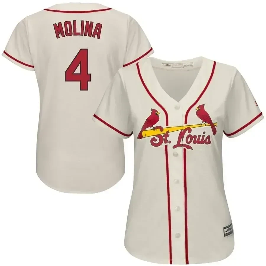 Yadier Molina St. Louis Cardinals Majestic Women's Alternate Cool Base Player MLB Jersey - Ivory