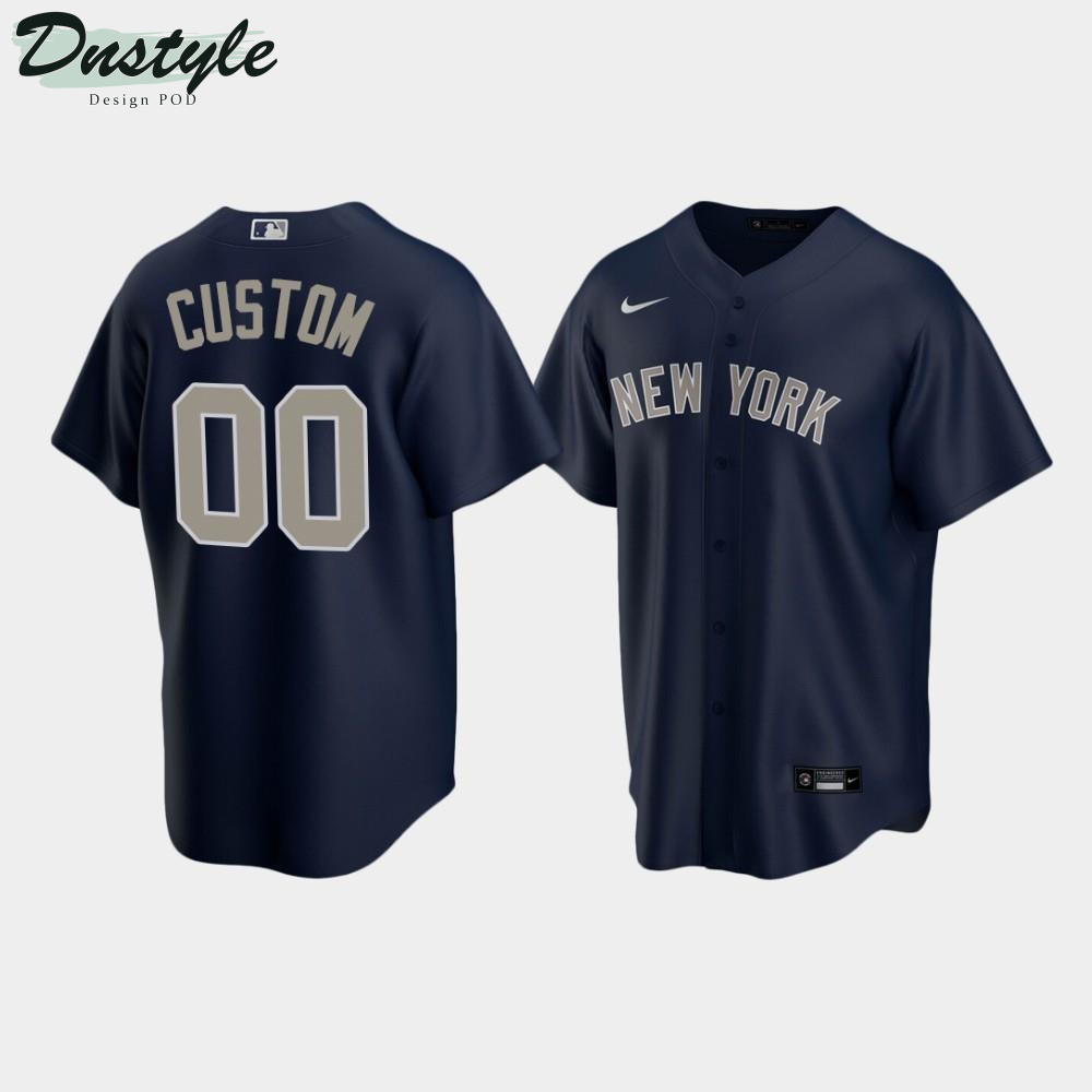 Men's New York Yankees Custom #00 Alternate Navy Jersey MLB Jersey