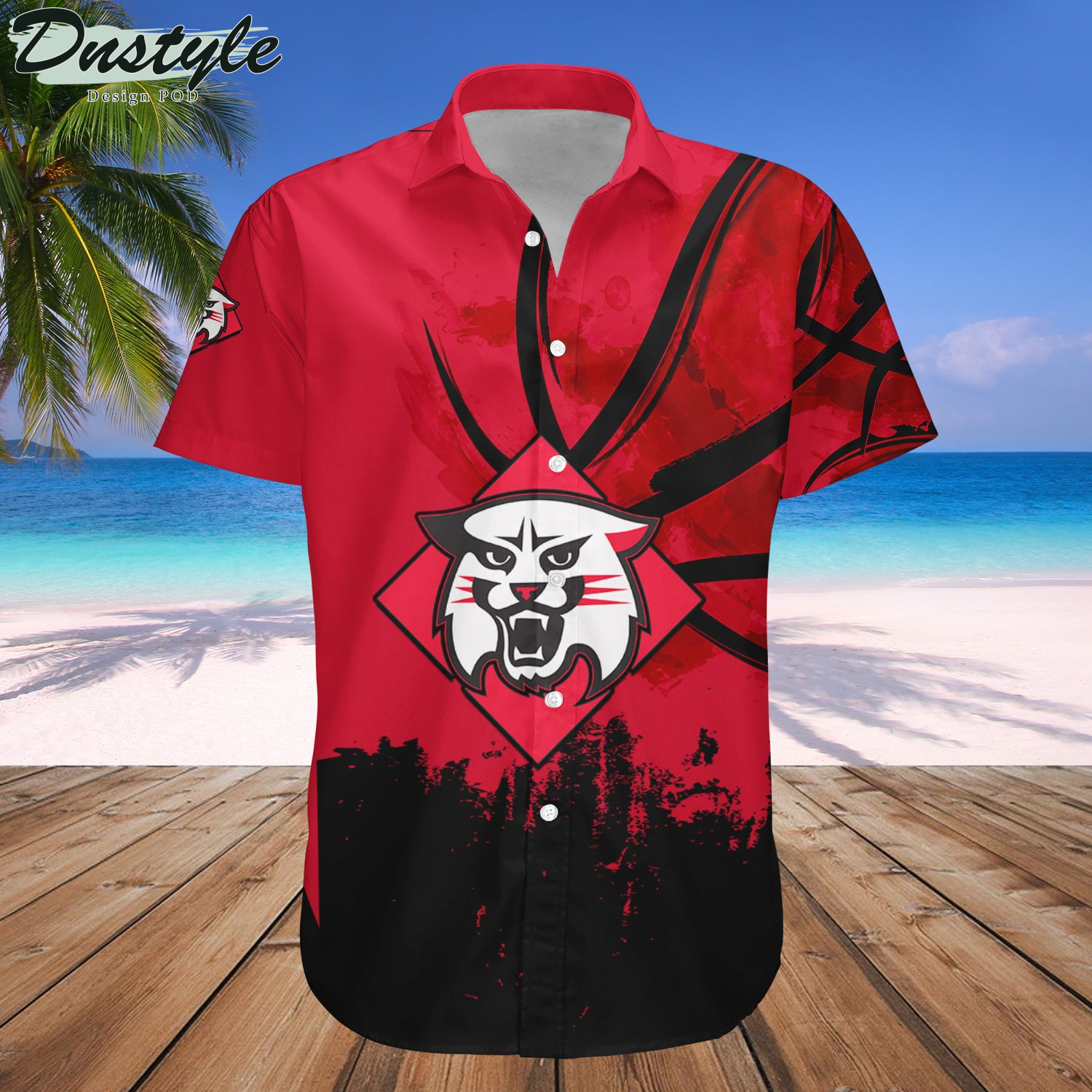 Davidson Wildcats Basketball Net Grunge Pattern Hawaii Shirt