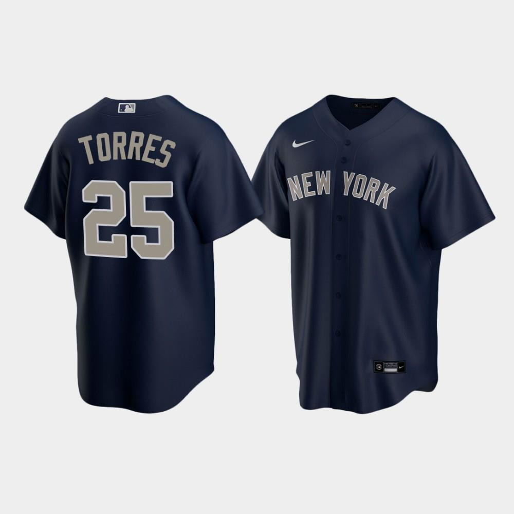 Men's New York Yankees Gleyber Torres Alternate Navy Jersey MLB Jersey