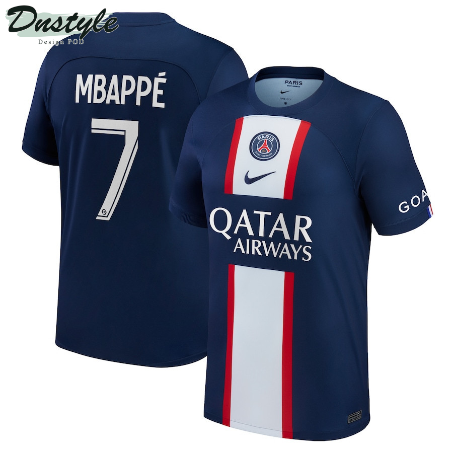 Mbappe #7 Paris Saint-Germain Youth 2022/23 Home Player Jersey - Blue