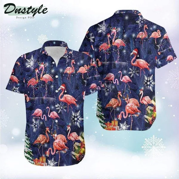 Flamingo On Christmas Hawaiian Shirt