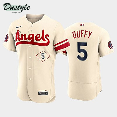 Men's Los Angeles Angels #5 Matt Duffy 2022 City Connect Cream Jersey