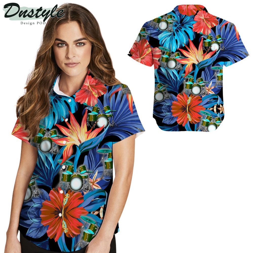 Drum Tropical Leaves Drummers In Daily Life Hawaiian Shirt