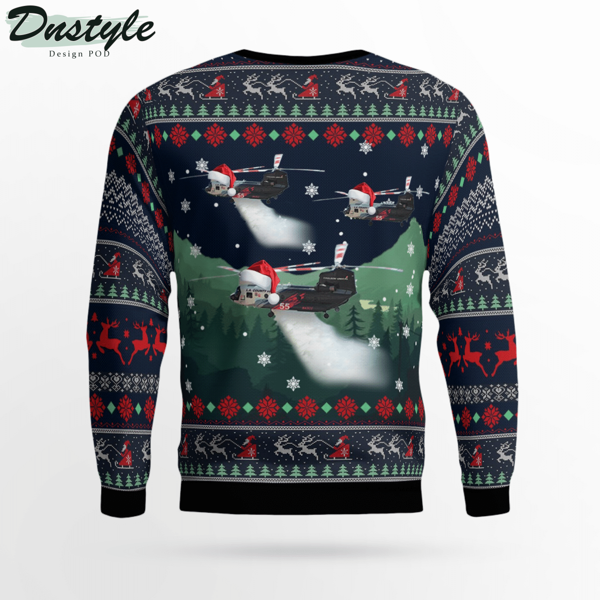 Los Angeles County Fire Department CH-47 Ugly Christmas Sweater