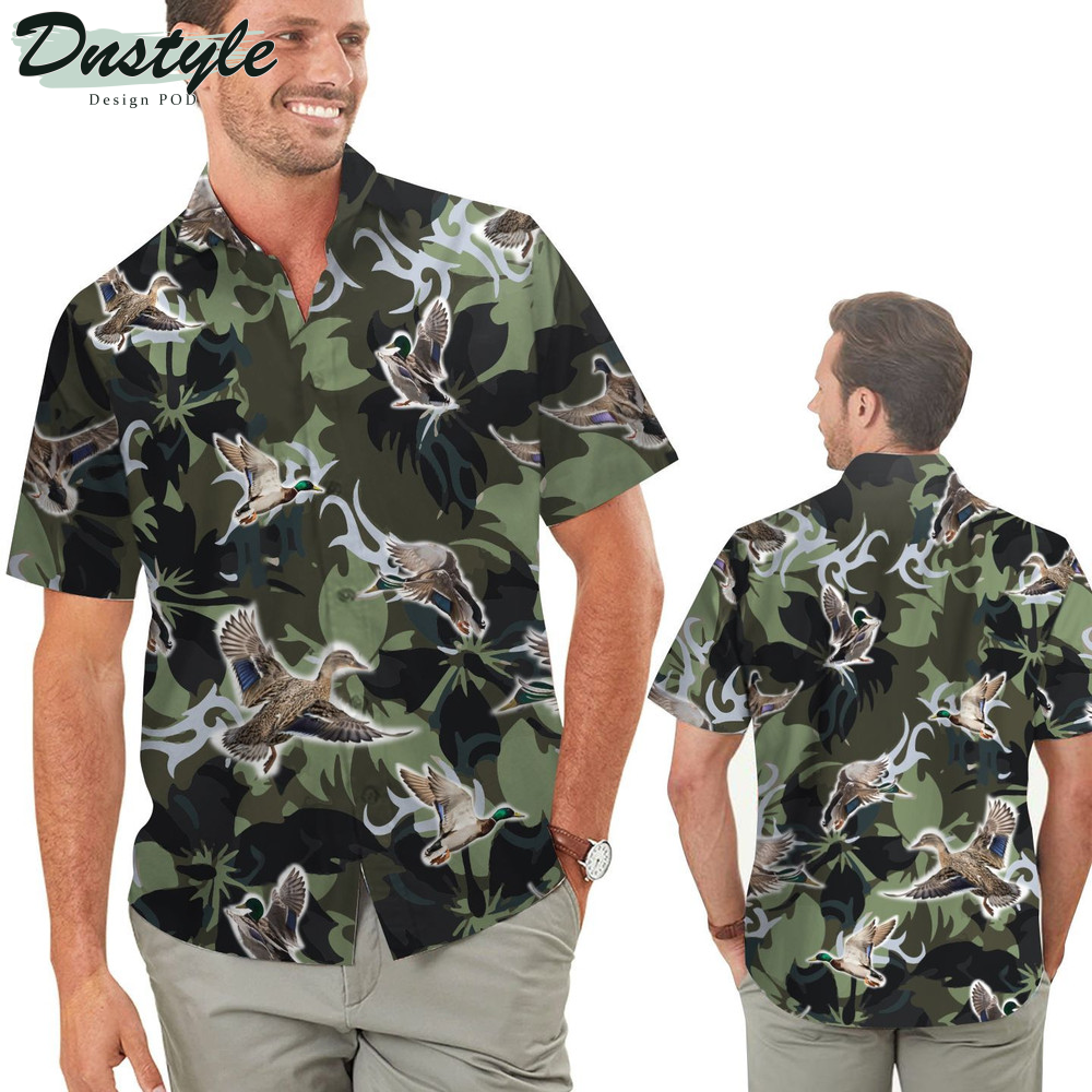 Camouflage Mallard Duck Hunting Hawaiian Shirt