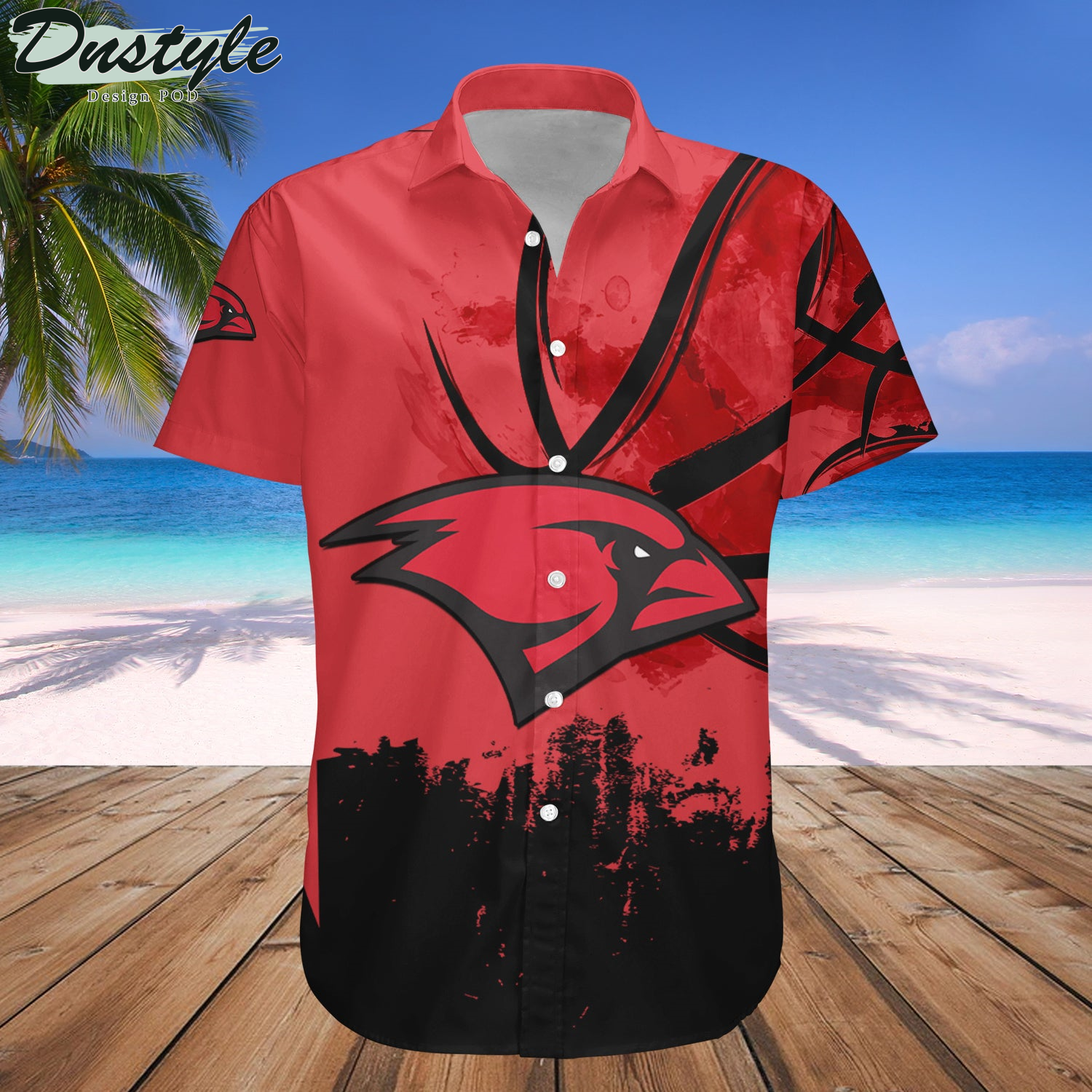 Incarnate Word Cardinals Basketball Net Grunge Pattern Hawaii Shirt