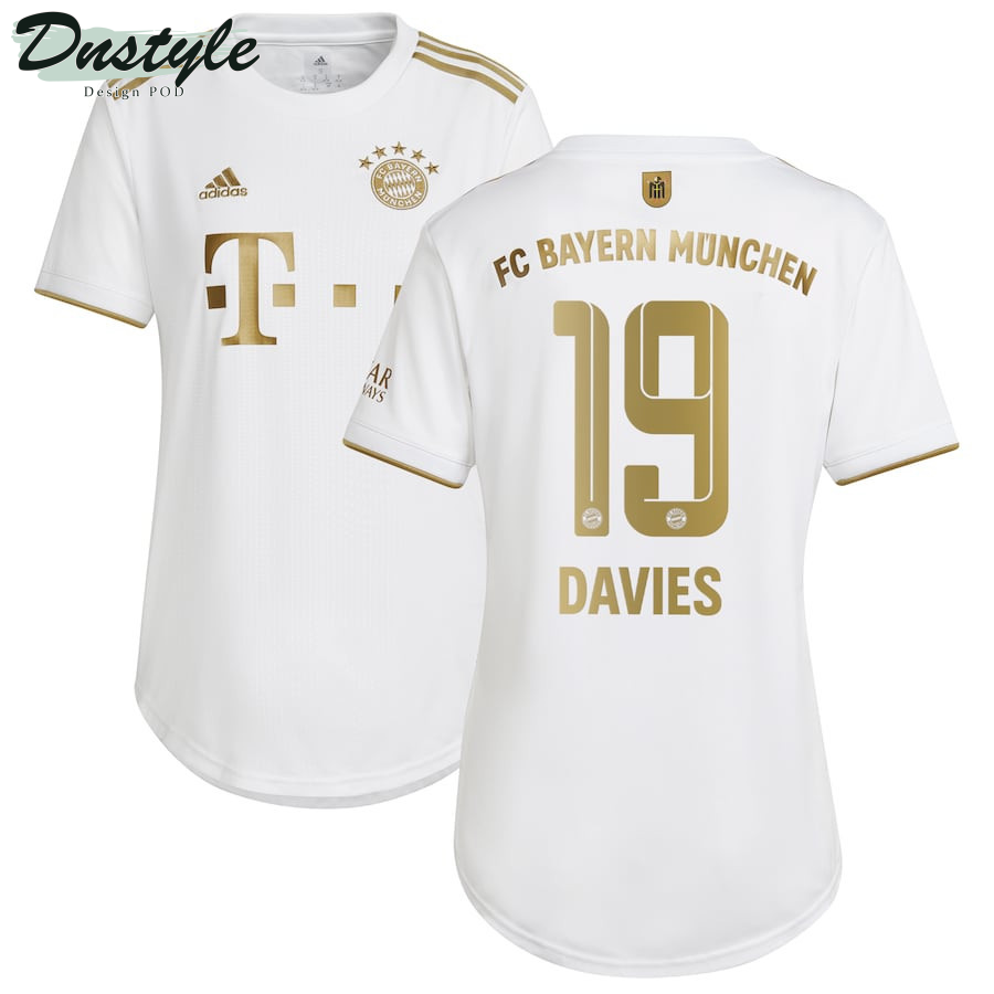 Alphonso Davies #19 Bayern Munich Women 2022/23 Away Jersey - White