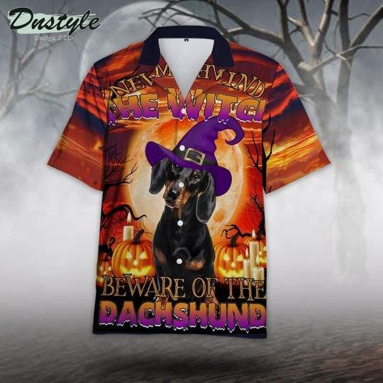 The Witch Beware Of The Dachshund Halloween Hawaiian Shirt