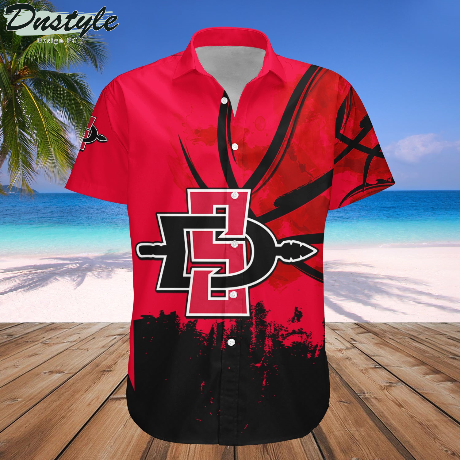 San Diego State Aztecs Basketball Net Grunge Pattern Hawaii Shirt
