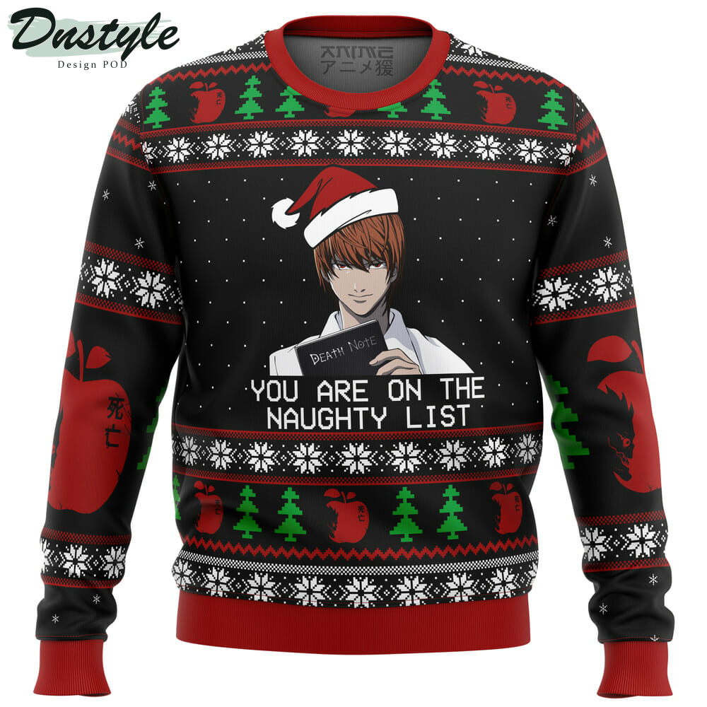 Death Note Naughty List Ugly Christmas Sweater