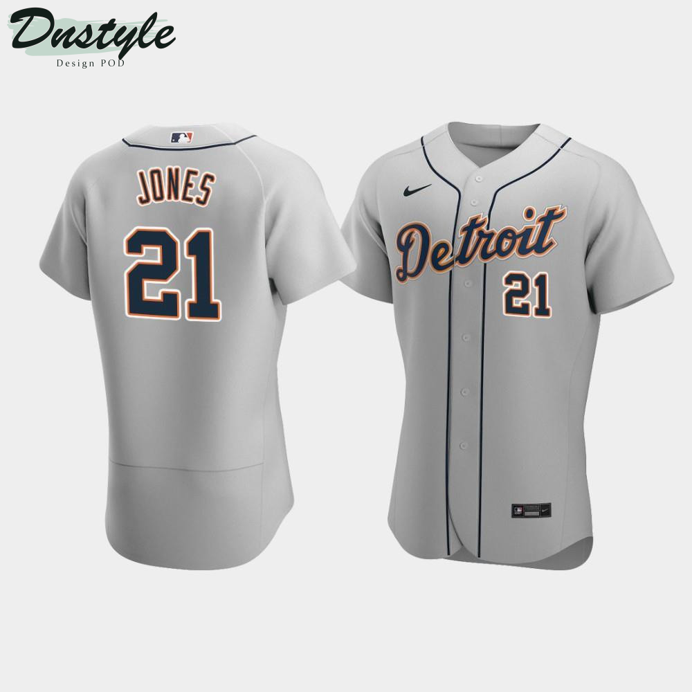 JaCoby Jones #21 Detroit Tigers Gray Road Jersey MLB Jersey