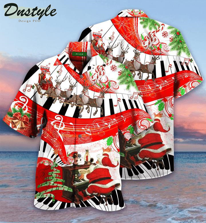 Merry Christmas Piano Hawaiian Shirt