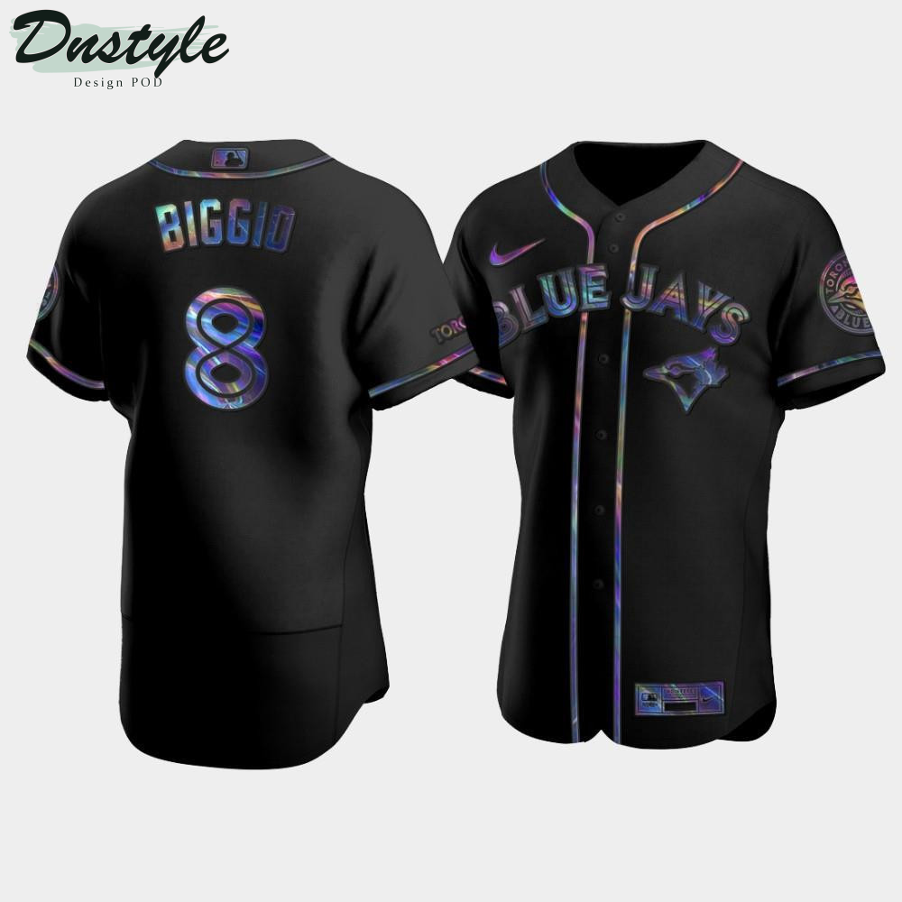 Men's Toronto Blue Jays Cavan Biggio #8 Black Golden Edition Holographic Jersey MLB Jersey