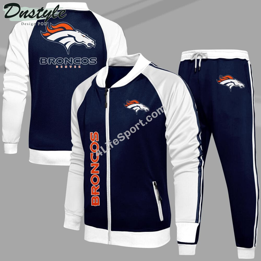 Denver Broncos Tracksuits Jacket Bottom Set