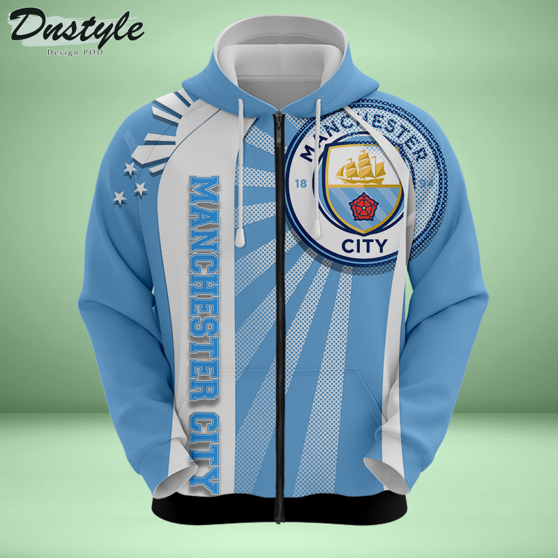 Manchester City all over printed hoodie tshirt