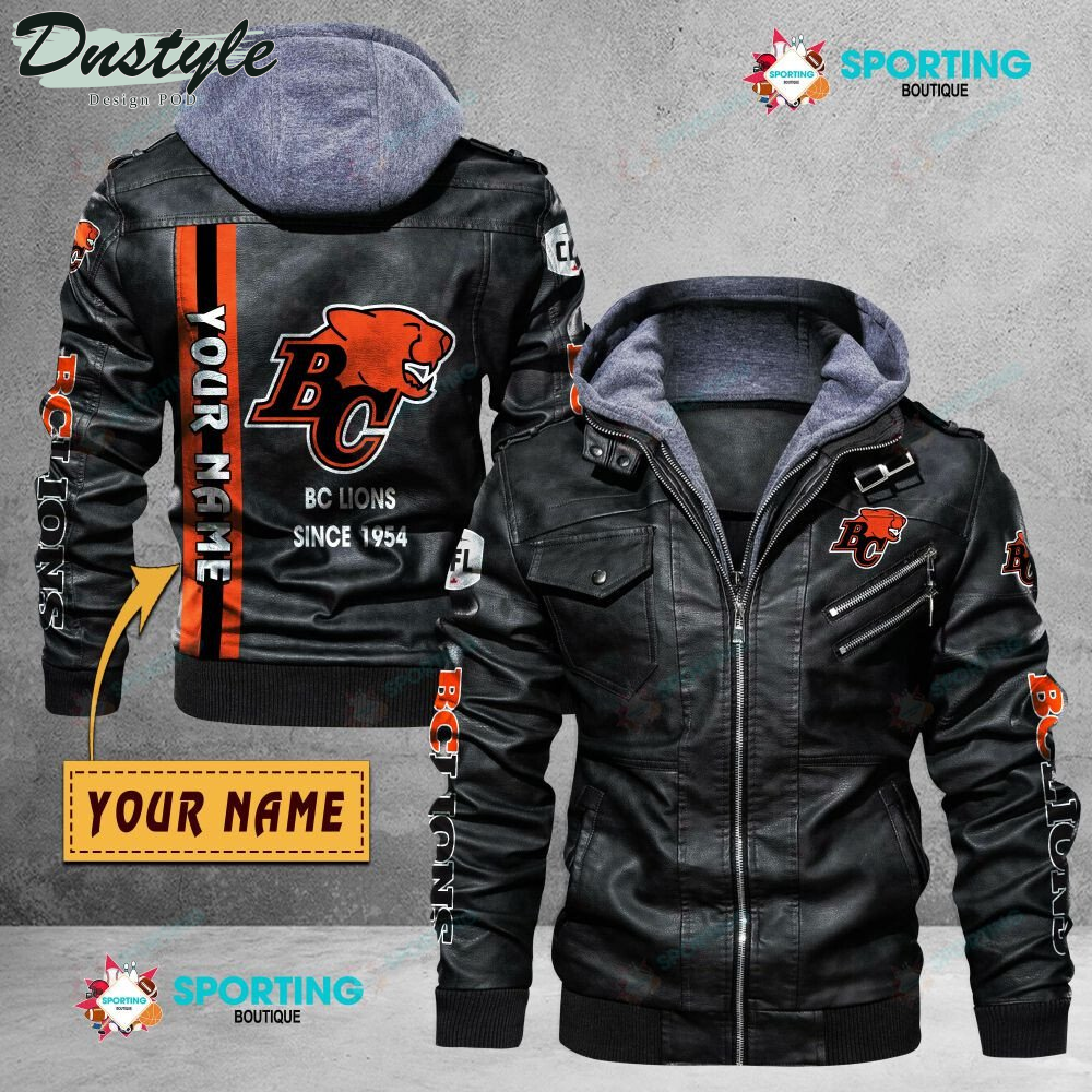 BC Lions custom name leather jacket