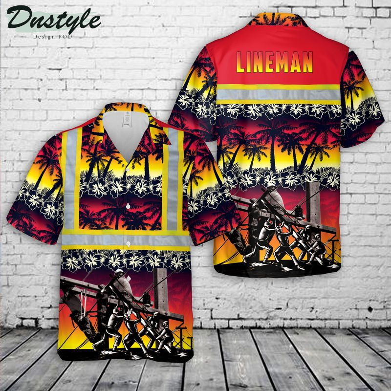 Lineman Sunset Hawaiian Shirt