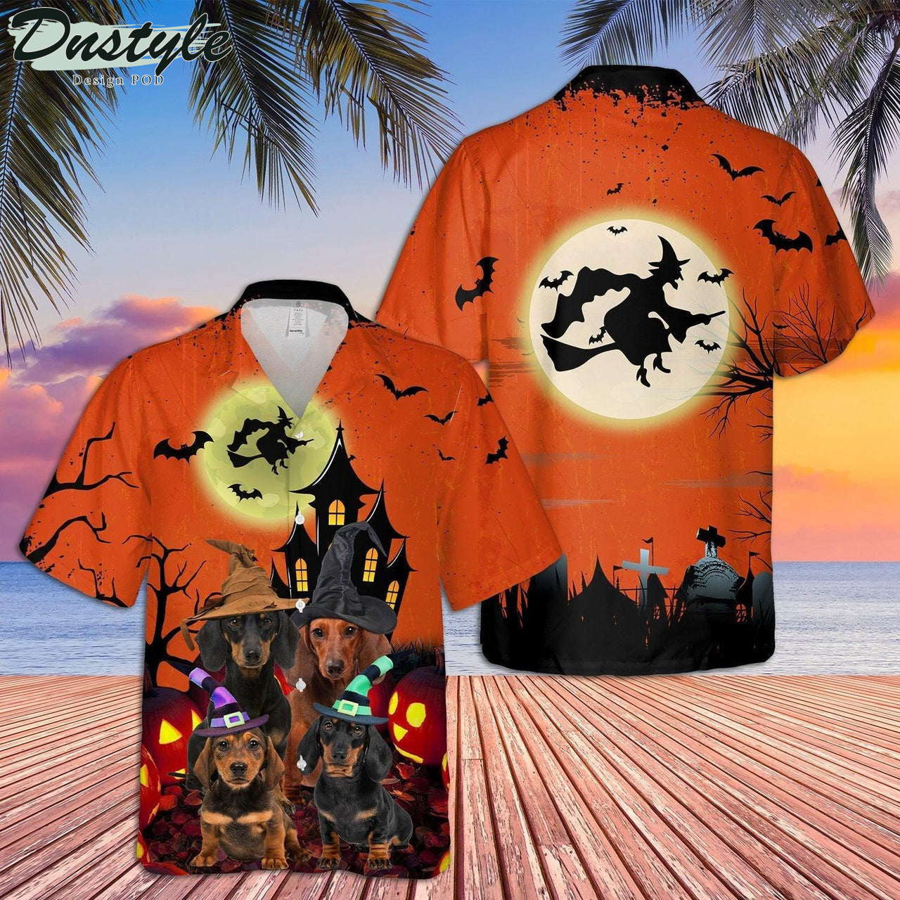 Halloween Dachshund Dog Hawaiian Shirt