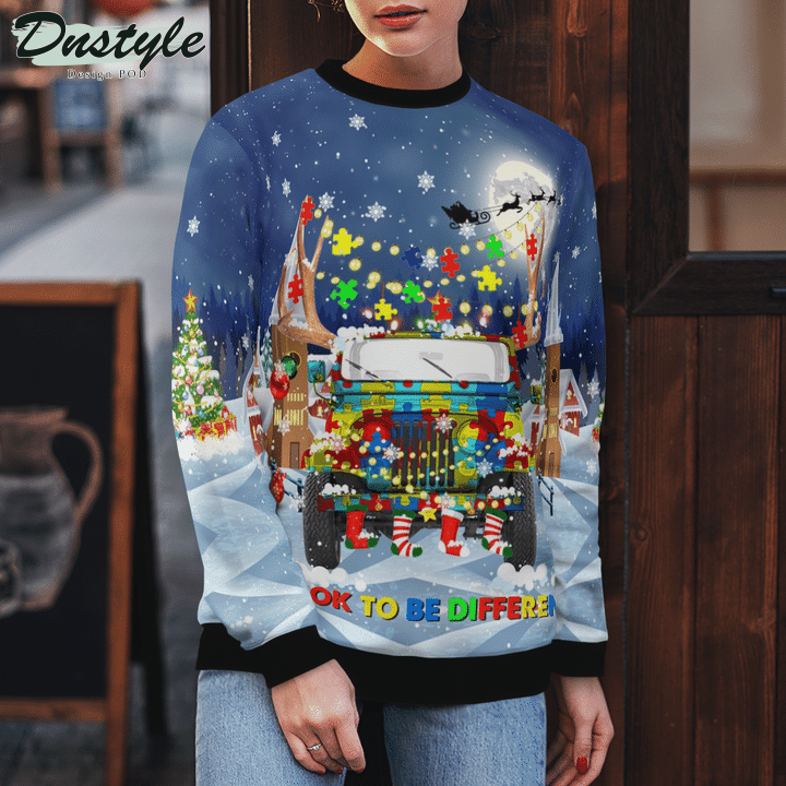 Jp Autism It's Ok To Be Different Ugly Merry Christmas Sweater