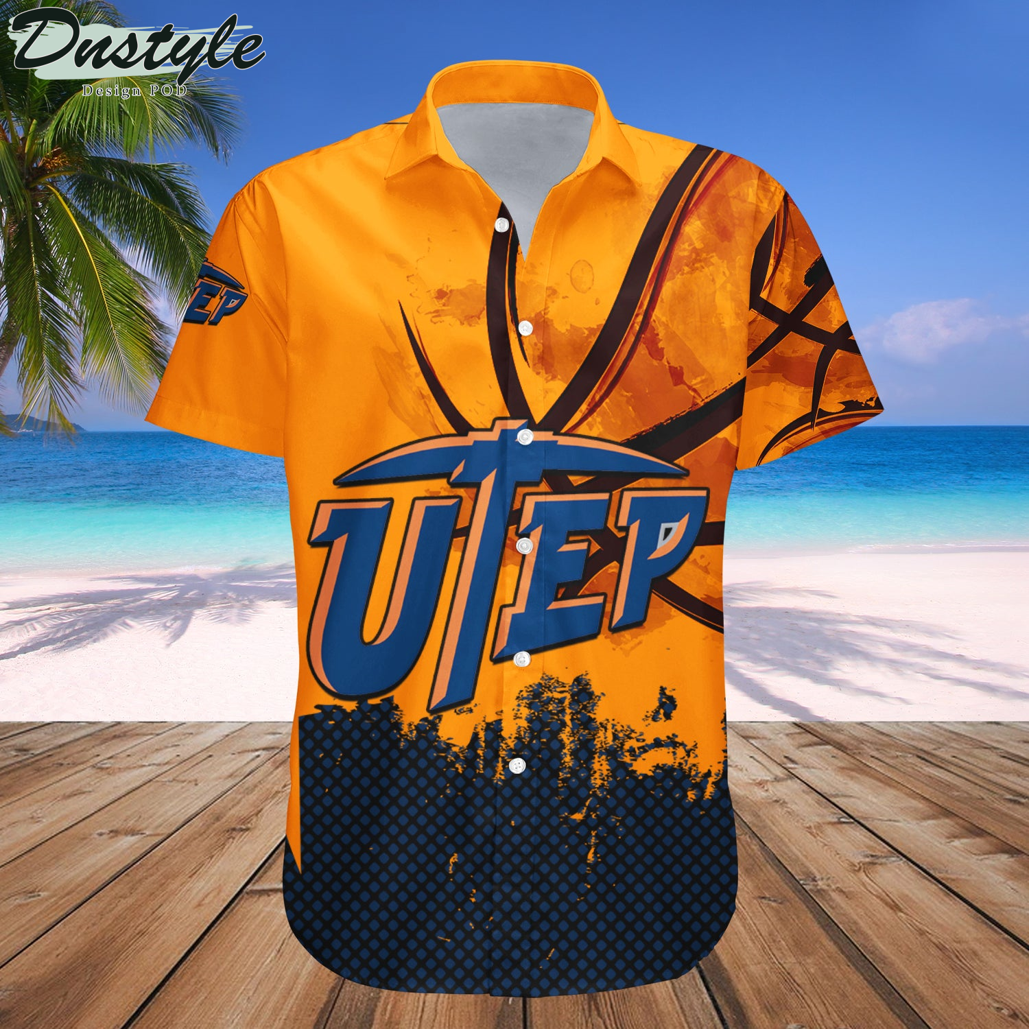 UTEP Miners Basketball Net Grunge Pattern Hawaii Shirt