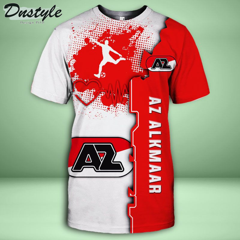 AZ Alkmaar T-shirt met capuchon en all-over print