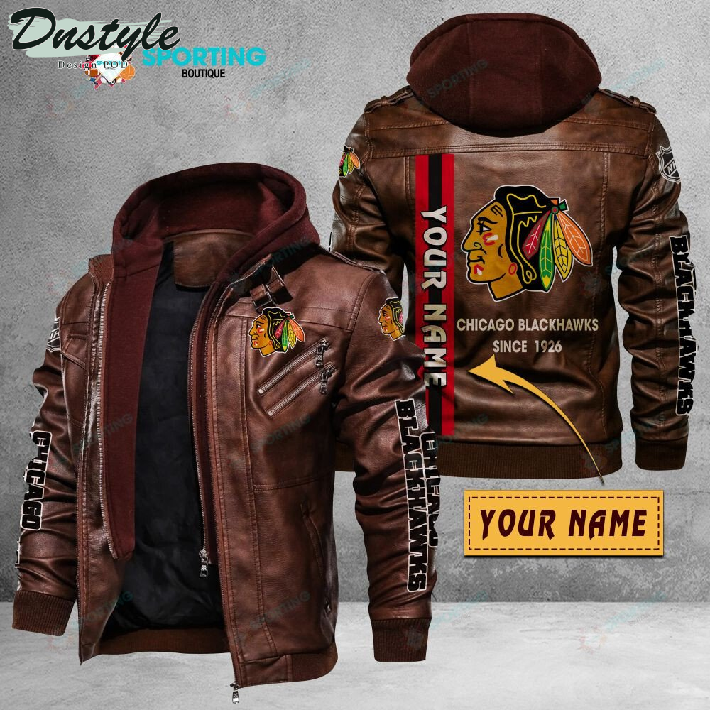 Chicago Blackhawks custom name leather jacket