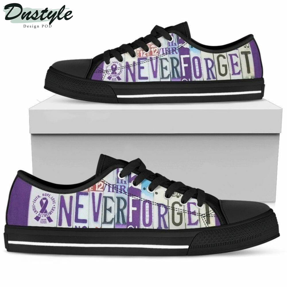 Never Forget Alzheimer Awareness Low Top Shoes Sneakers