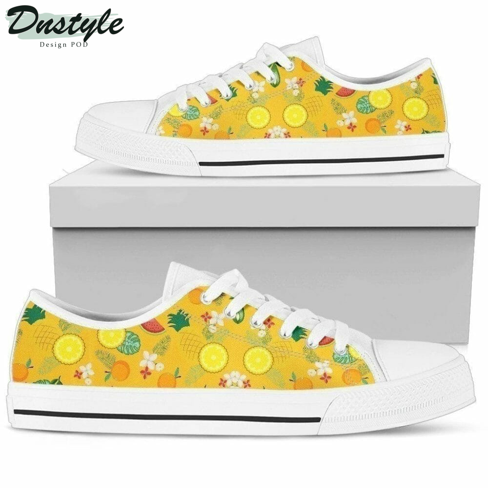 Healthy Fruits Yellow Low Top Shoes Sneakers