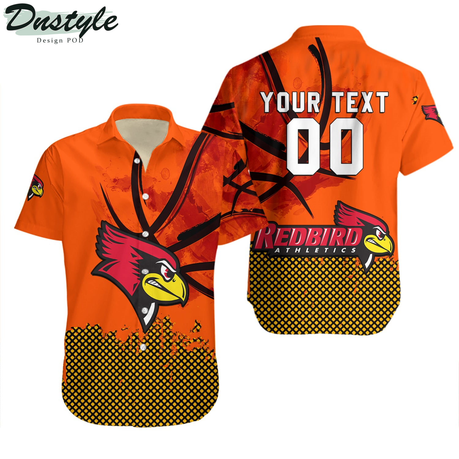 Illinois State Redbirds Basketball Net Grunge Pattern Hawaii Shirt