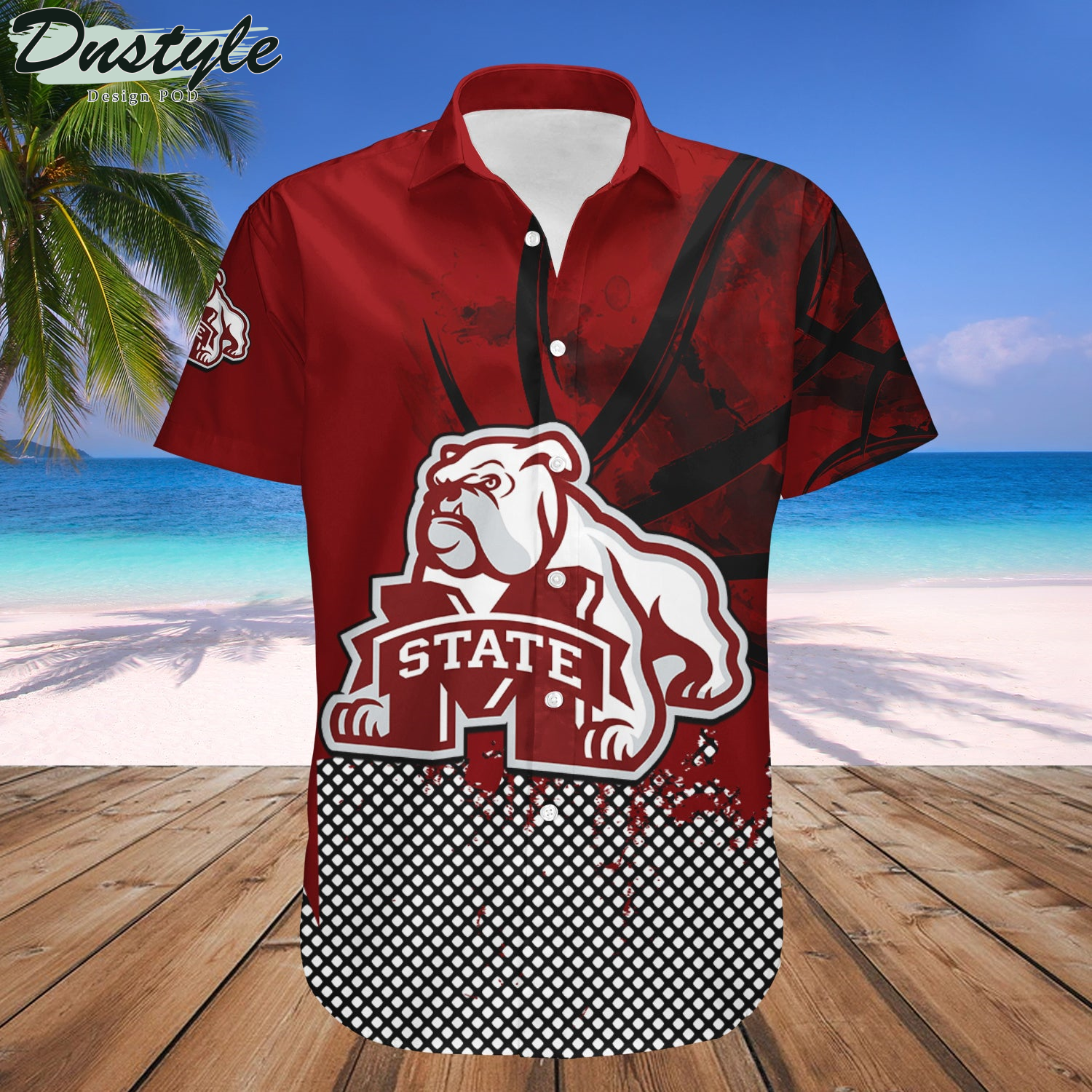 Mississippi State Bulldogs Basketball Net Grunge Pattern Hawaii Shirt
