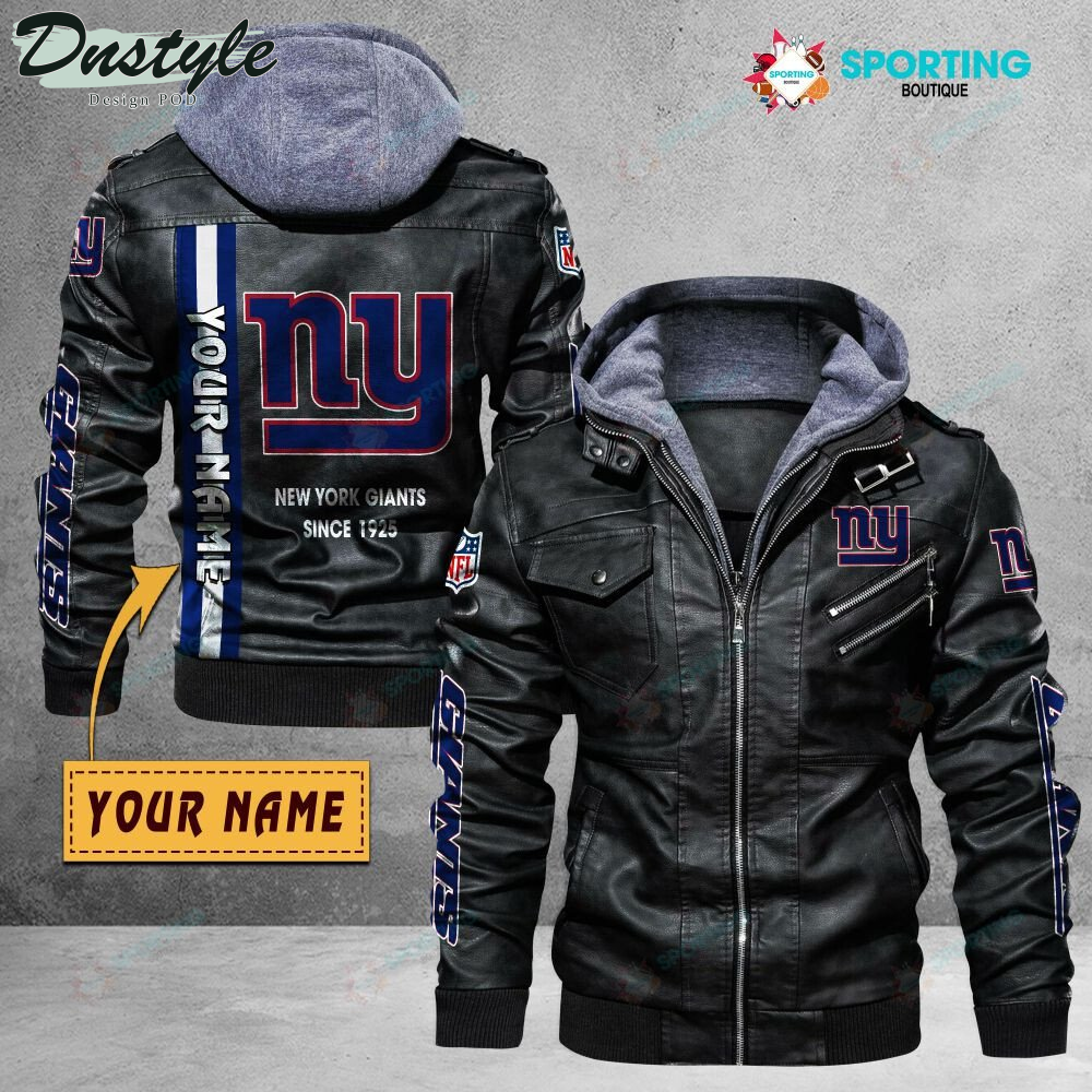 New York Giants custom name leather jacket