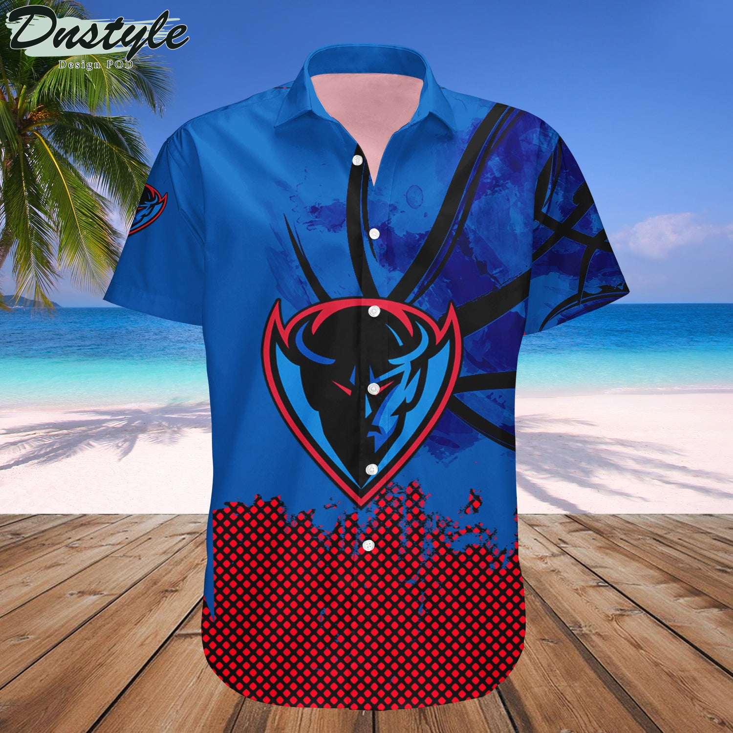 DePaul Blue Demons Basketball Net Grunge Pattern Hawaii Shirt