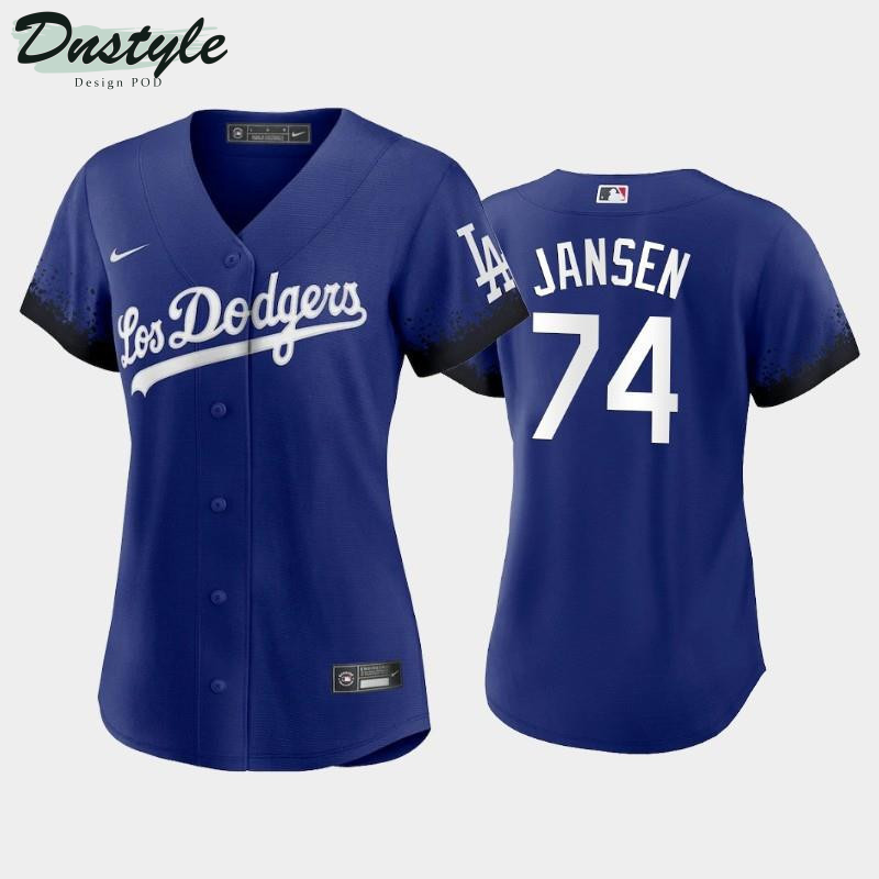 2021 City Connect Dodgers #74 Kenley Jansen Royal Women’s Jersey MLB Jersey