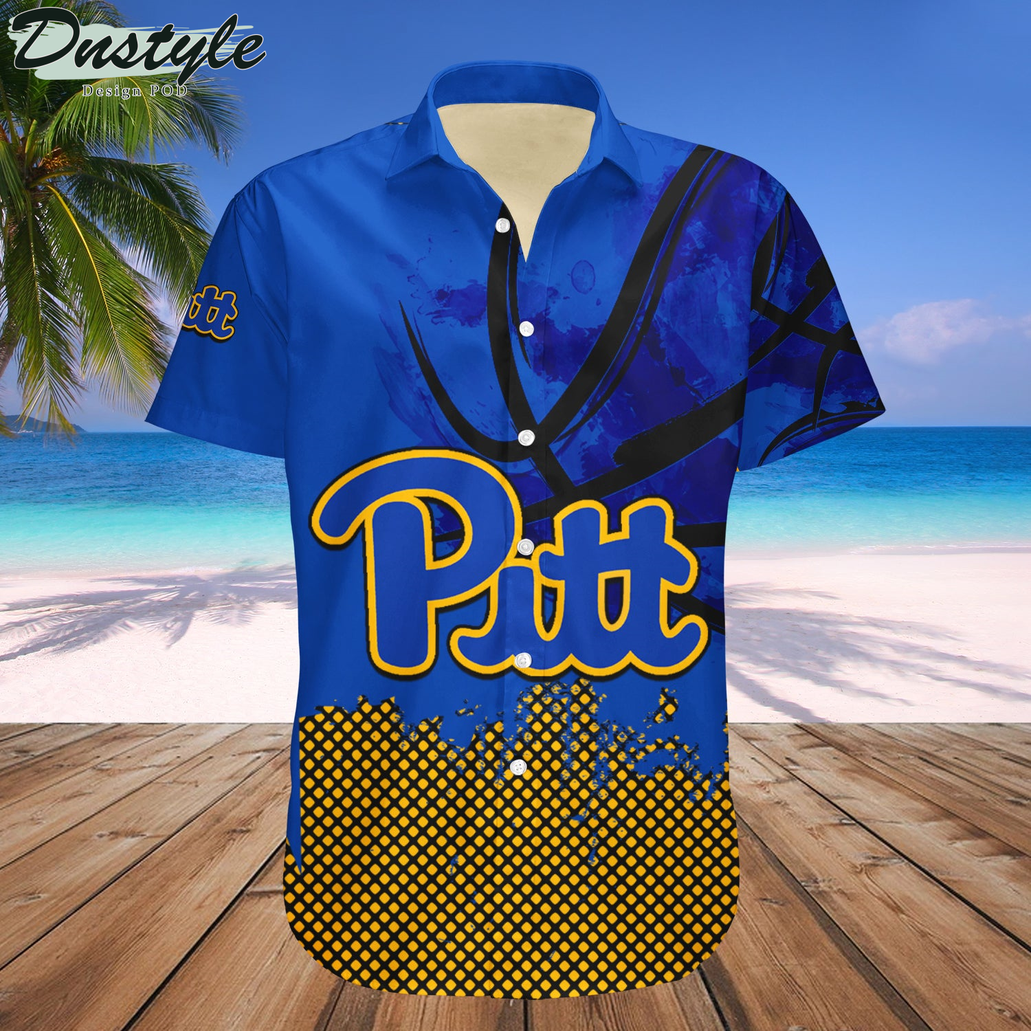 Pittsburgh Panthers Basketball Net Grunge Pattern Hawaii Shirt